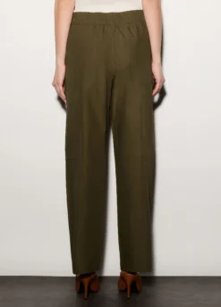 Pantaloni regular fit in popeline di puro cotone donna