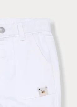 Pantaloni regular fit in twill di puro cotone bimbo