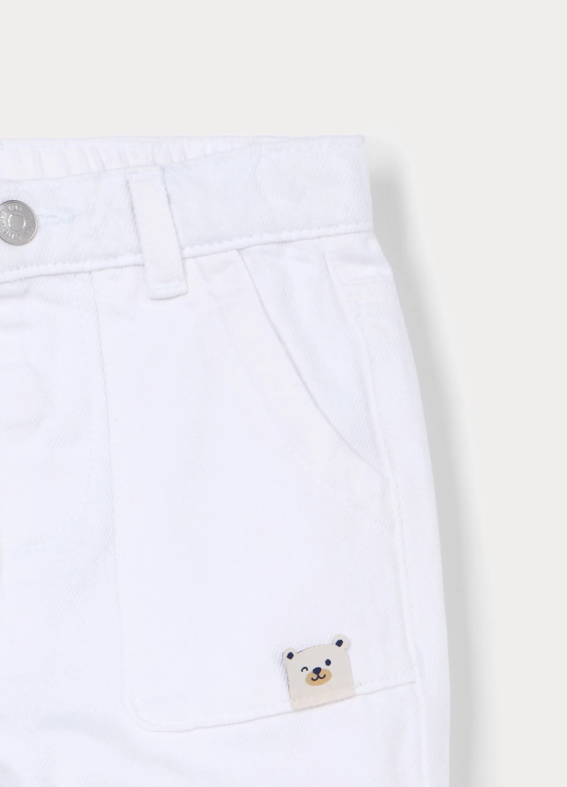 Pantaloni regular fit in twill di puro cotone bimbo