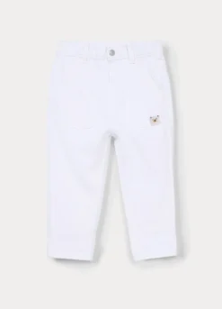 Pantaloni regular fit in twill di puro cotone bimbo