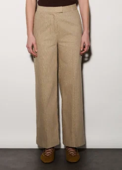 Pantaloni regular fit misto lino donna
