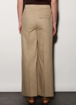Pantaloni regular fit misto lino donna