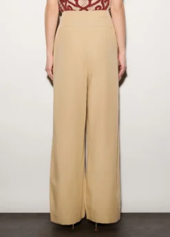 Pantaloni regular fit misto lino donna