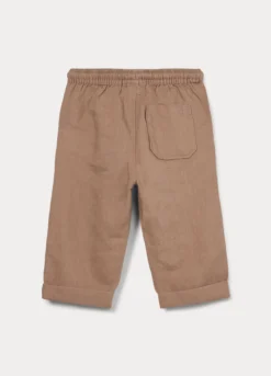 Pantaloni regular fit misto lino bimbo