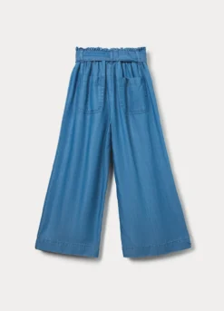 Pantaloni straight fit in pura lyocell bambina