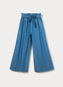 Pantaloni straight fit in pura lyocell bambina