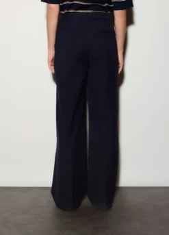 Pantaloni straight fit misto lana donna