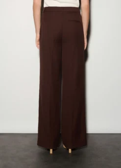 Pantaloni straight fit misto lana donna