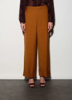 Pantaloni straight fit misto viscosa donna