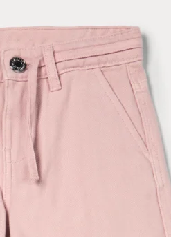 Pantaloni wide leg in denim di puro cotone bambina