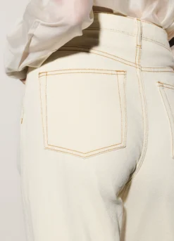 Pantaloni wide leg in denim donna