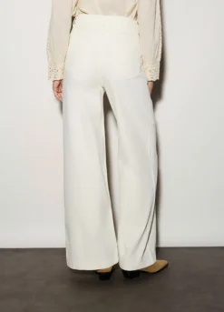 Pantaloni wide leg in denim donna