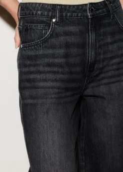 Pantaloni wide leg in denim donna