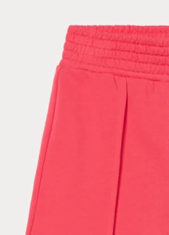 Pantaloni wide leg in french terry di puro cotone bambina