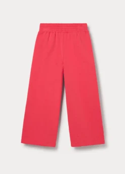 Pantaloni wide leg in french terry di puro cotone bambina