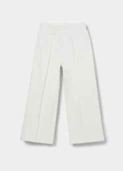 Pantaloni wide leg in french terry di puro cotone bambina