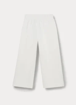 Pantaloni wide leg in french terry di puro cotone bambina