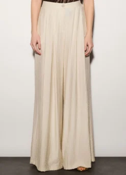 Pantaloni wide leg misto viscosa donna