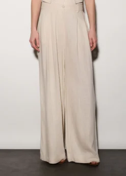 Pantaloni wide leg misto viscosa donna