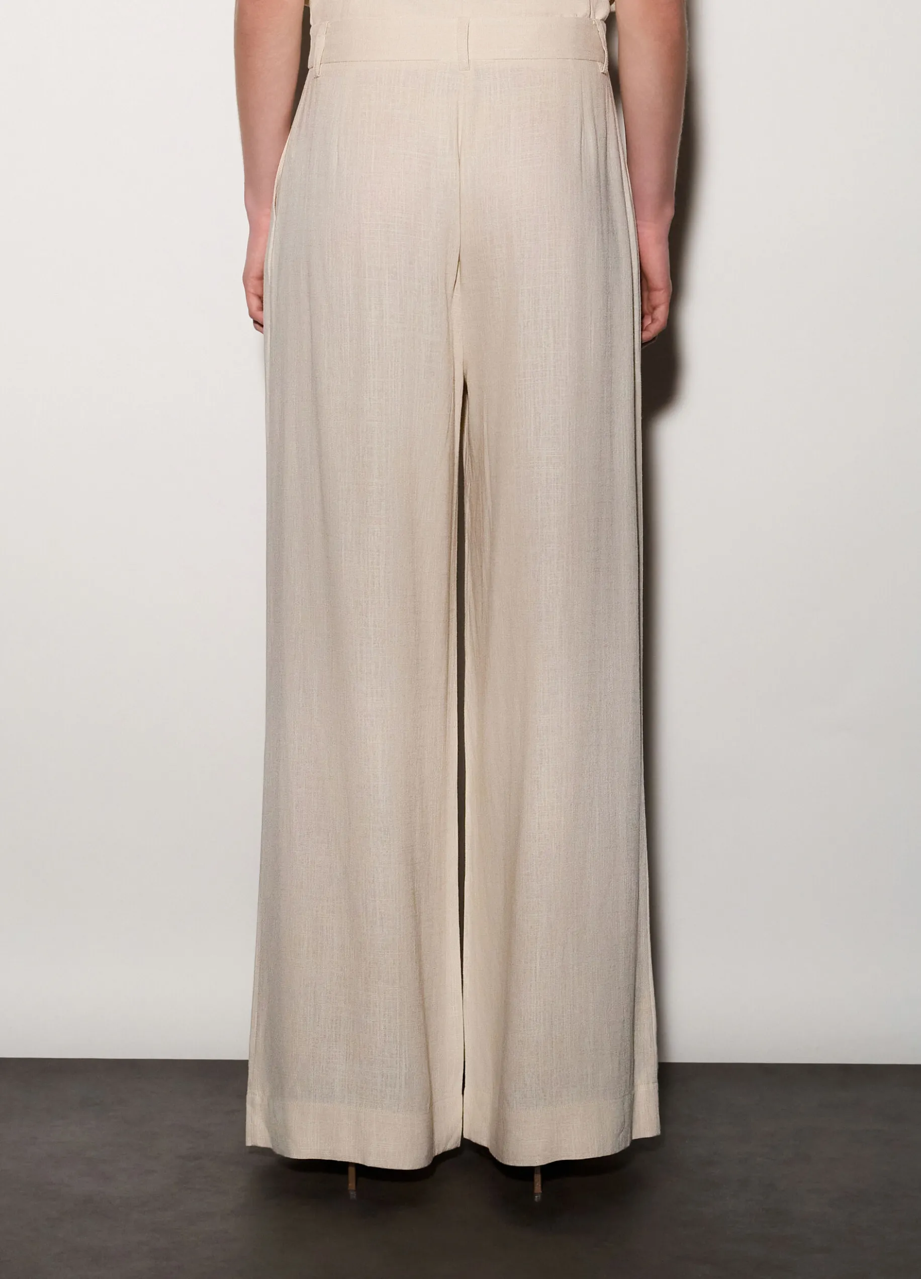 Pantaloni wide leg misto viscosa donna