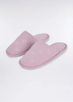 Pantofole con ricamo donna