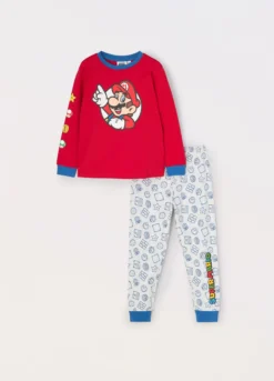 Pigiama lungo in puro cotone bambino Super Mario