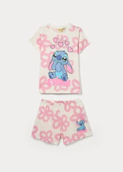 Pigiama corto Stitch in jersey di puro cotone bambina
