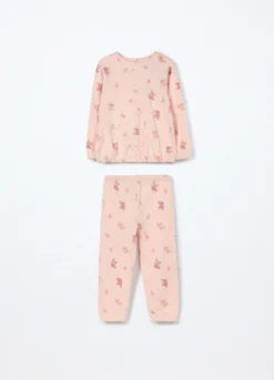 Pigiama lungo in interlock di puro cotone neonata