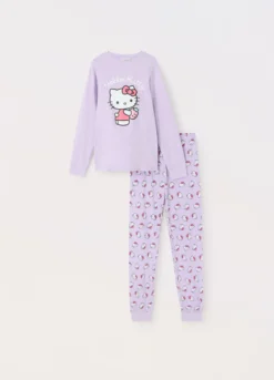 Pigiama lungo in jersey di puro cotone bambina