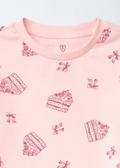 Pigiama lungo in jersey di puro cotone bambina