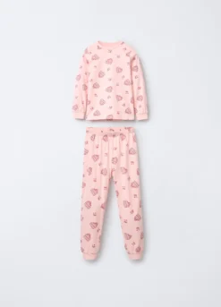 Pigiama lungo in jersey di puro cotone bambina