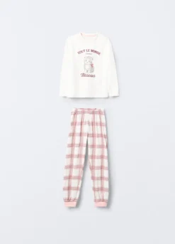 Pigiama lungo in jersey di puro cotone bambina