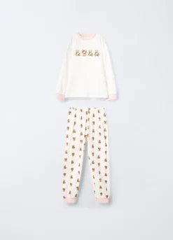 Pigiama lungo in jersey di puro cotone bambina