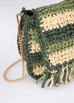 Pochette crochet in paglia donna