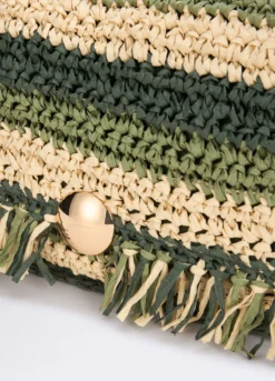 Pochette crochet in paglia donna