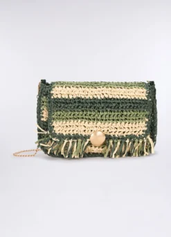 Pochette crochet in paglia donna