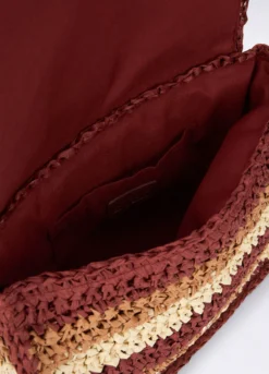 Pochette crochet in paglia donna
