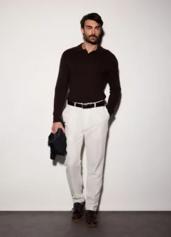 Polo a maniche lunghe in cotone uomo