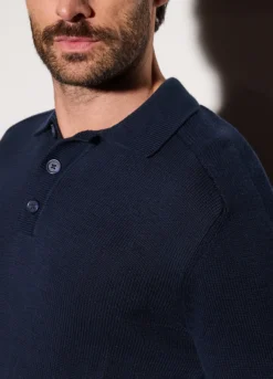 Polo a maniche lunghe in cotone uomo