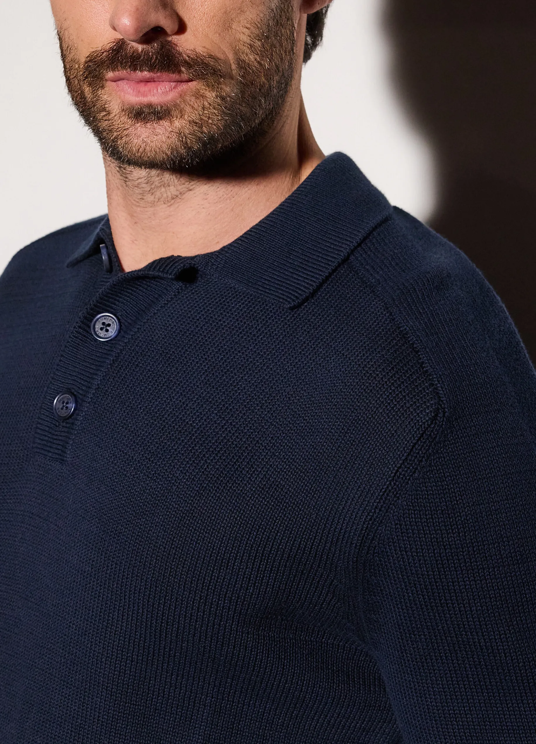 Polo a maniche lunghe in cotone uomo