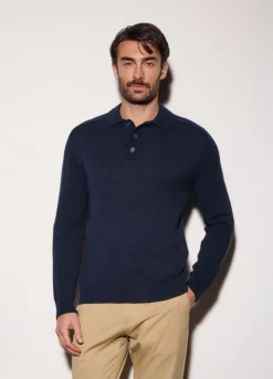 Polo a maniche lunghe in cotone uomo