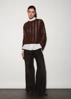 Pullover girocollo operato donna