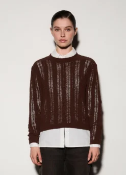 Pullover girocollo operato donna