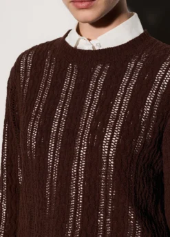 Pullover girocollo operato donna