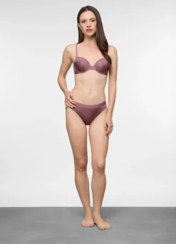 Reggiseno a balconcino imbottito in microfibra stretch donna
