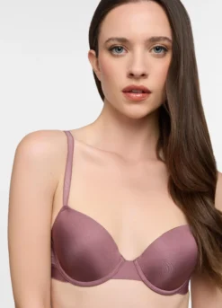 Reggiseno a balconcino imbottito in microfibra stretch donna