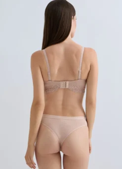 Reggiseno a fascia imbottito in jersey di cotone stretch donna