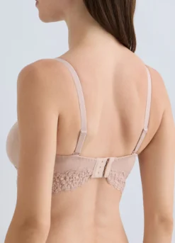 Reggiseno a fascia imbottito in jersey di cotone stretch donna