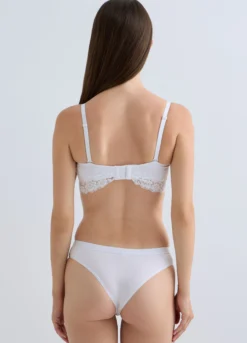 Reggiseno a fascia imbottito in jersey di cotone stretch donna