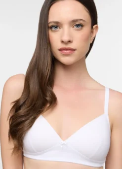 Reggiseno a triangolo imbottito in jersey di cotone stretch donna